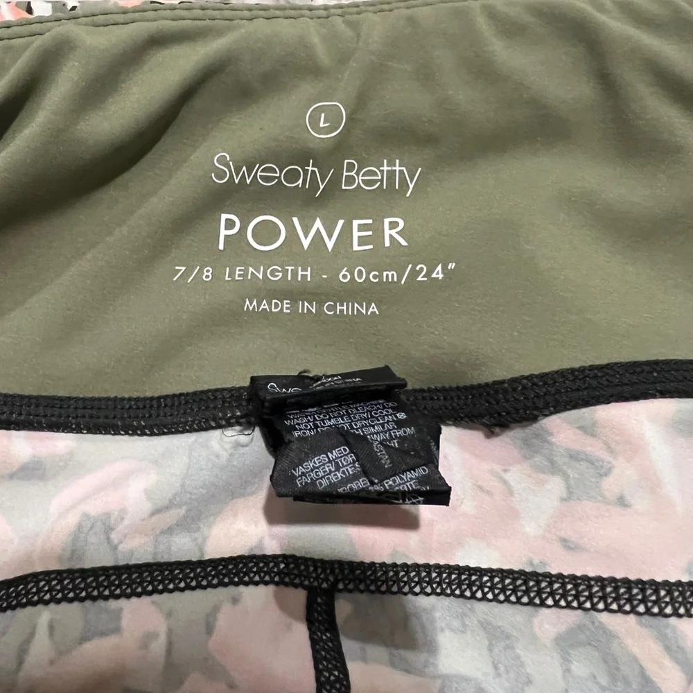 Sweaty Betty Power 7/8 Length leggings Green floral Size L - Picture 6 of 8